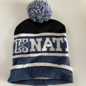 Blue and white PINK beanie